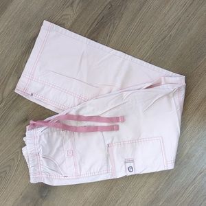 Women's light pink cargo scrub pants